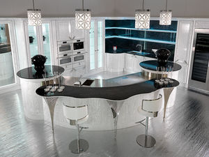 cozinha contemporânea / em madeira maciça / em madeira lacada / em nogueira
