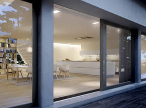 cozinha contemporânea / em madeira / com ilha / lacada