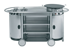 cozinha em inox / móvel / para ambiente externo / com puxadores embutidos