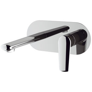 misturador monocomando para lavatório / de embutir / em latão cromado / 2 furos