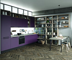 cozinha contemporânea / de polímero / com ilha / fosca