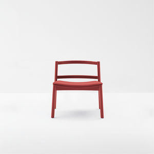 poltrona design escandinavo / em faia / em tecido / em couro