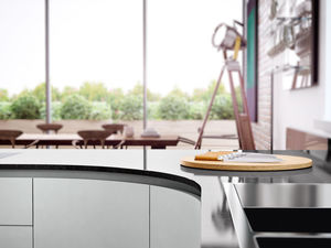 tampo de bancada em compósito de quartzo / para cozinha