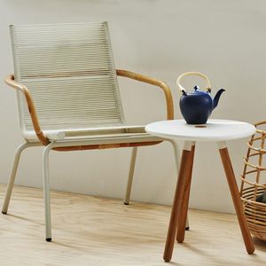 poltrona contemporânea / em aço / em corda / marron