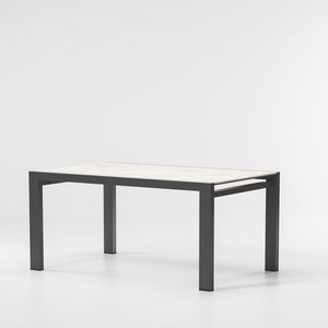mesa contemporânea / em vidro / em alumínio / retangular