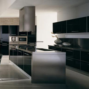 cozinha contemporânea / em alumínio / em laminado / com ilha