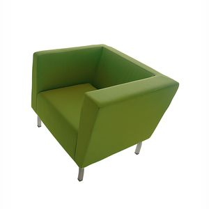 poltrona contemporânea / em tecido / em couro / verde