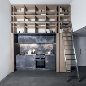 cozinha contemporânea / em madeira / em pedra / compacta