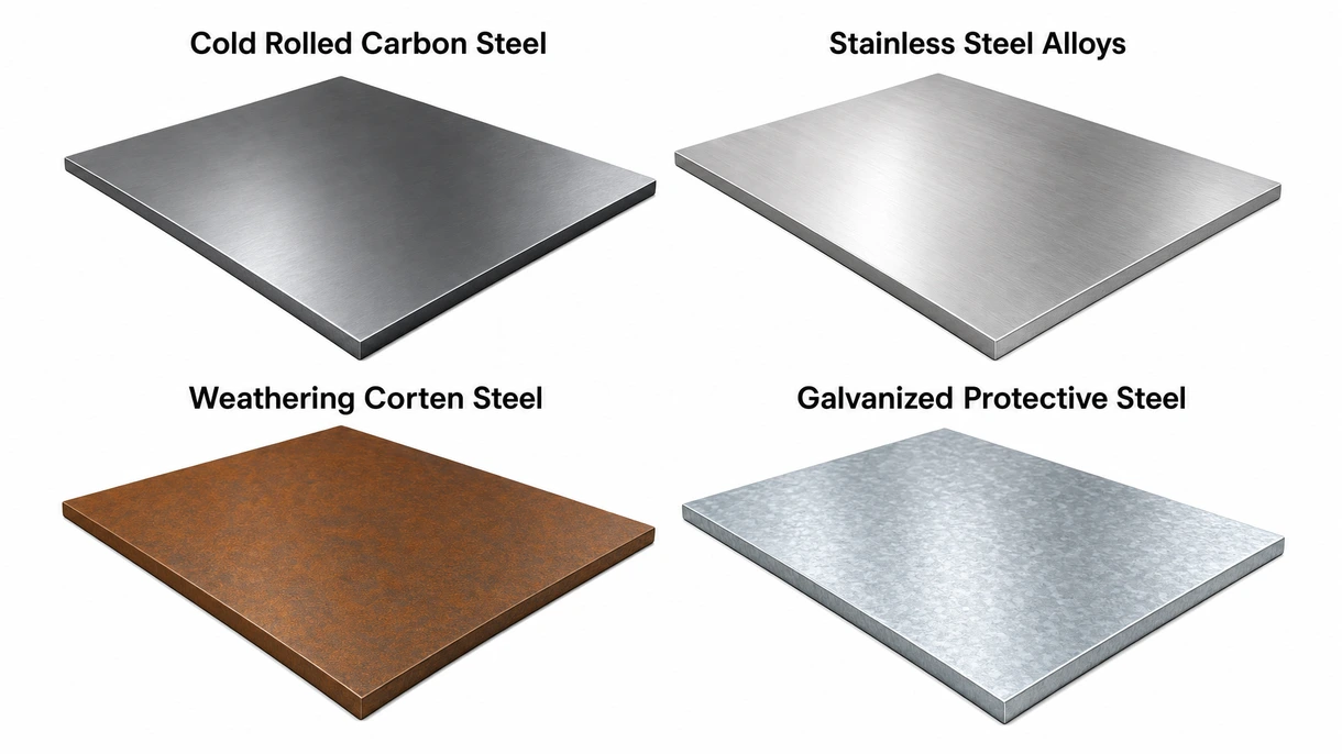 Macro close-up showing the brushed texture and precision-cut edge of a high-grade stainless steel sheet metal component.