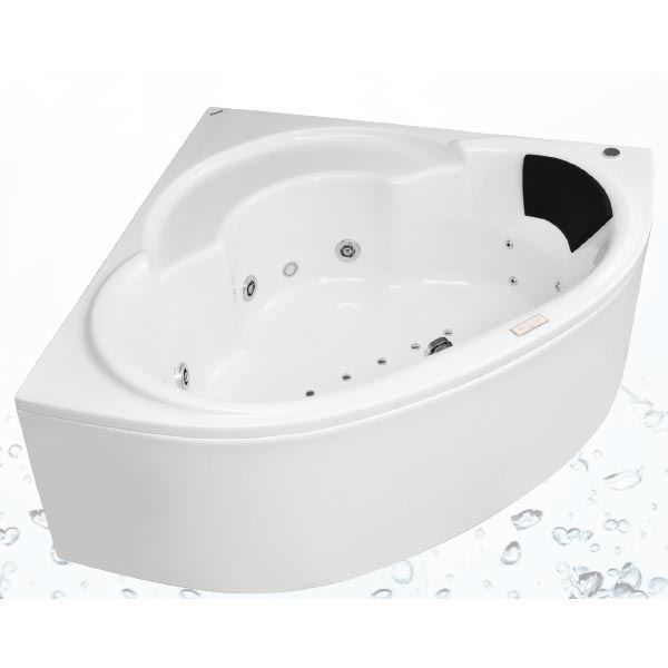 Corner bathtub FUSION Jaquar whirlpool / PMMA / white