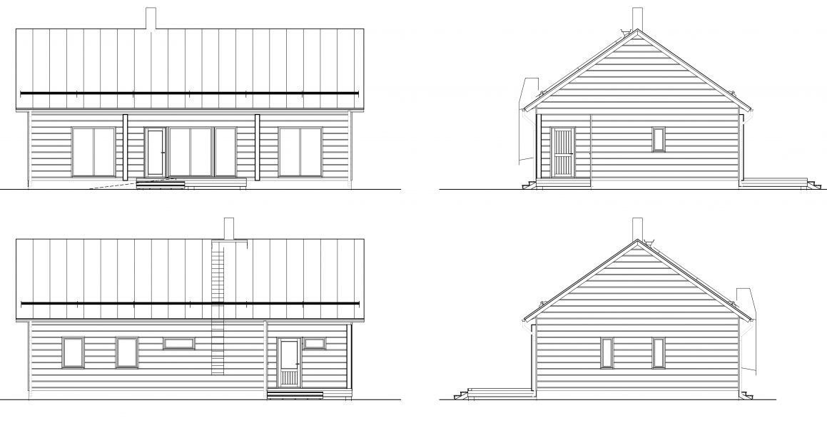 Log House Modern Wooden Single Story Myrsky Honka Log Homes