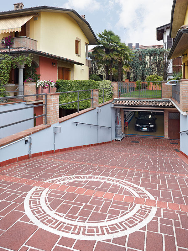 Stamped Concrete Floor Covering Tertiary Textured Paver Look