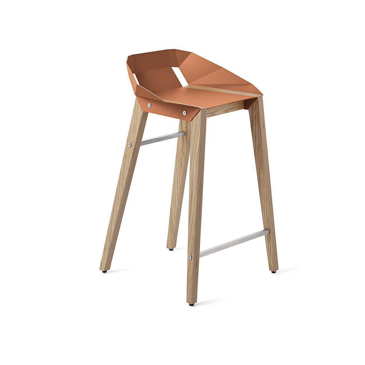 Contemporary bar chair - DIAGO - Tabanda - indoor / aluminum / oak base