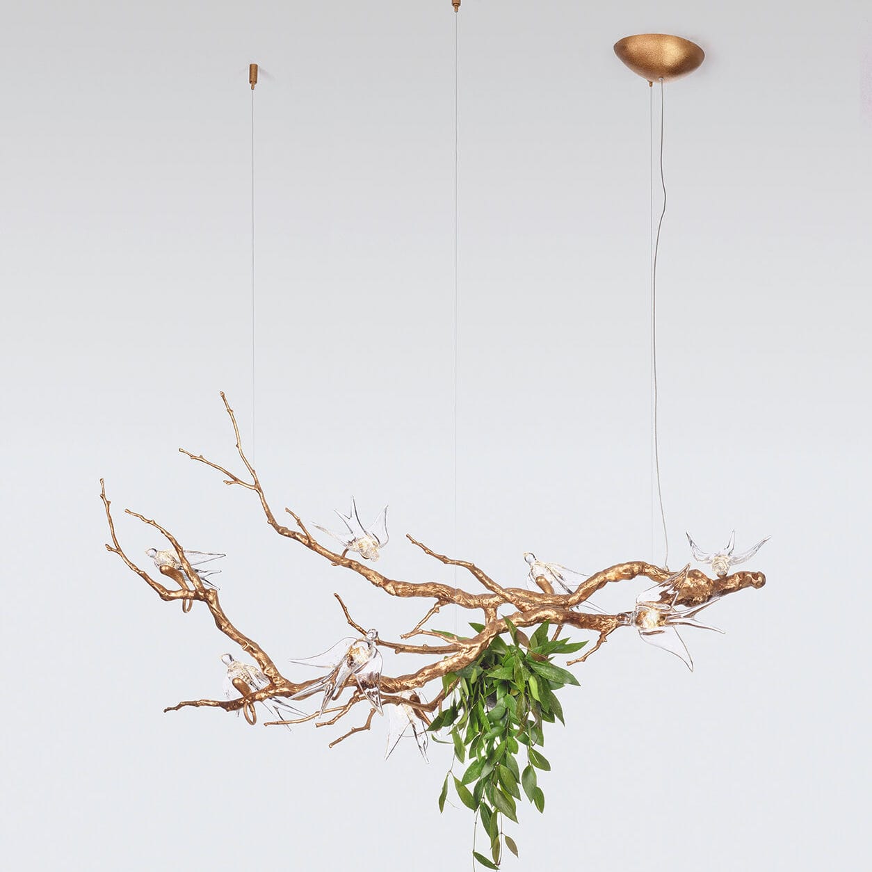 Contemporary chandelier FLOAT & NEST LARGE Serip glass / bronze