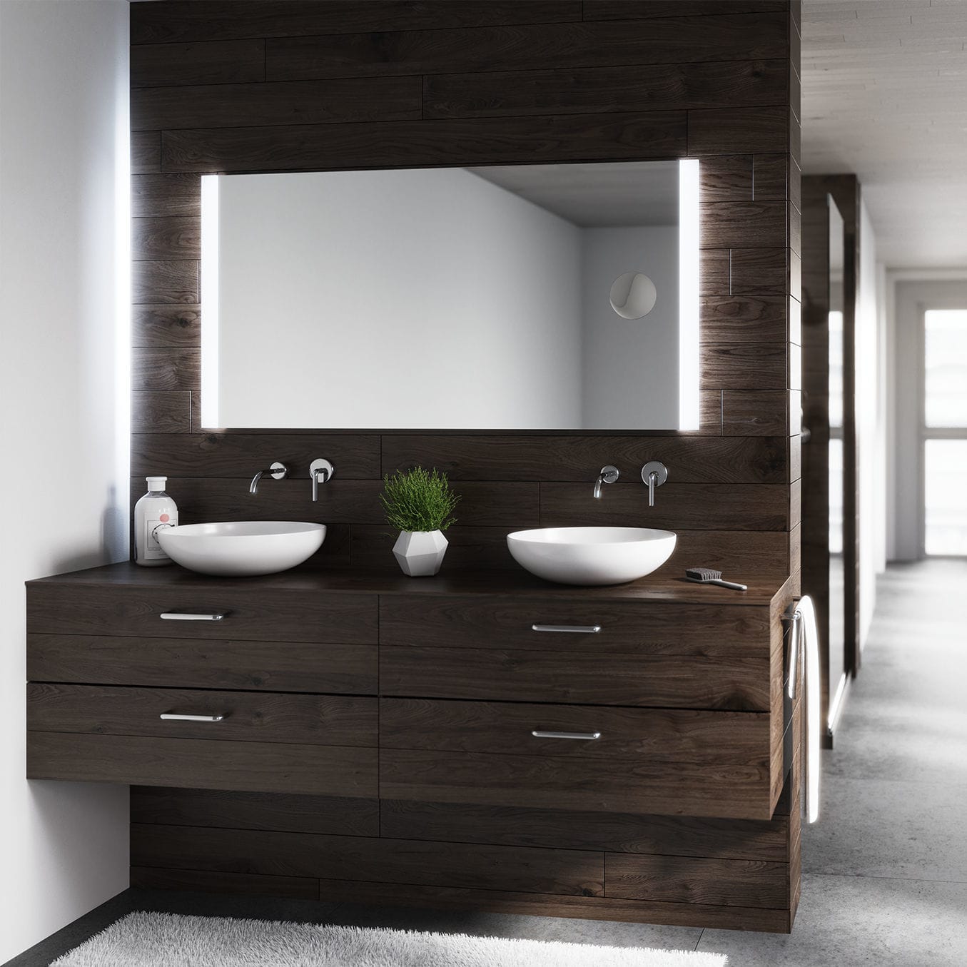 Wall-mounted bathroom mirror - RIVA XL - BISELARTE - contemporary ...