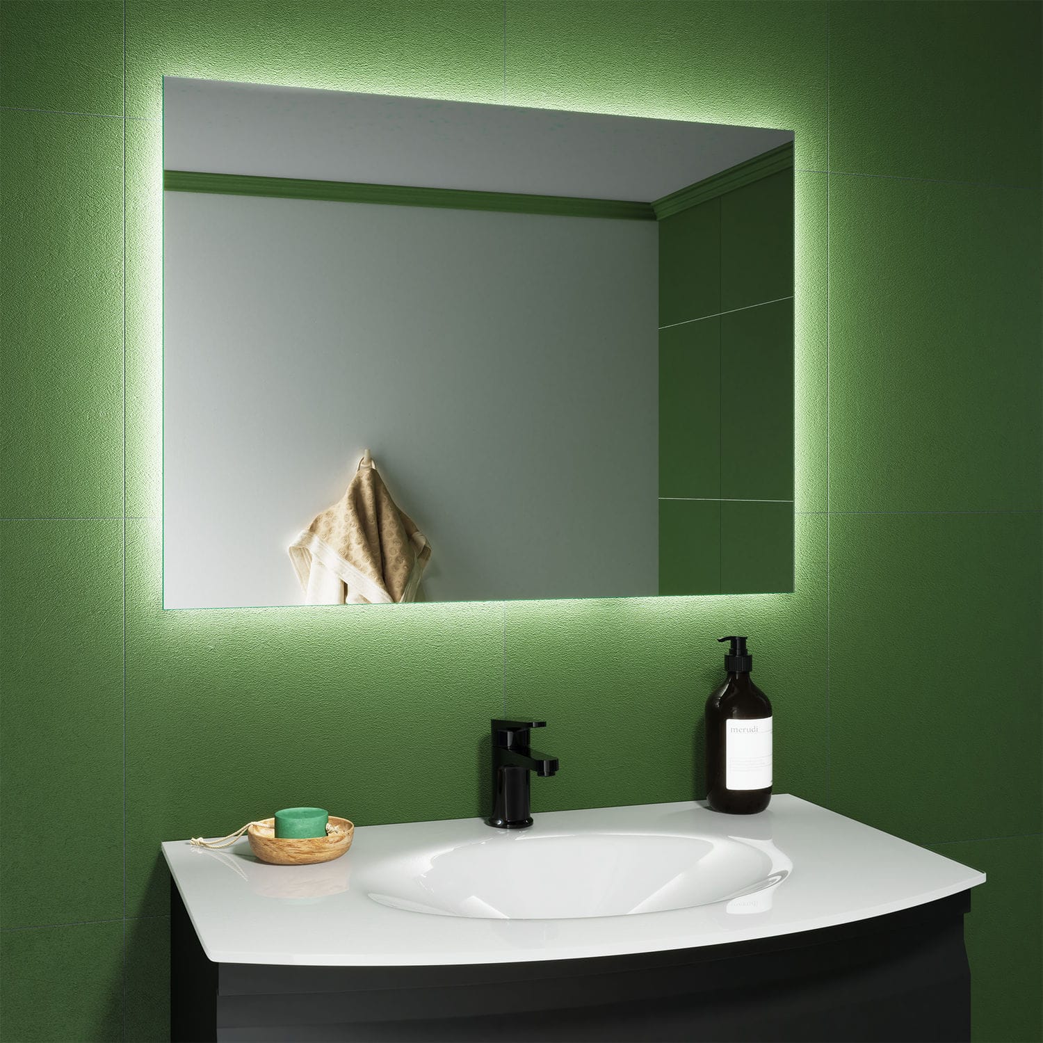 Wallmounted bathroom mirror ONIX EDGE Biselarte contemporary