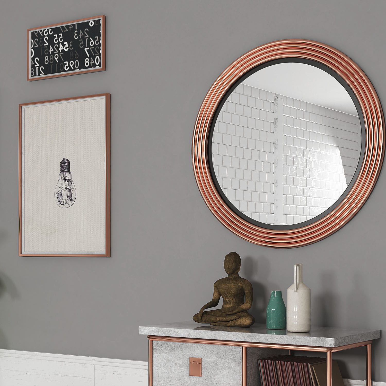 Wall-mounted bathroom mirror - TUBE - Biselarte - contemporary / round ...