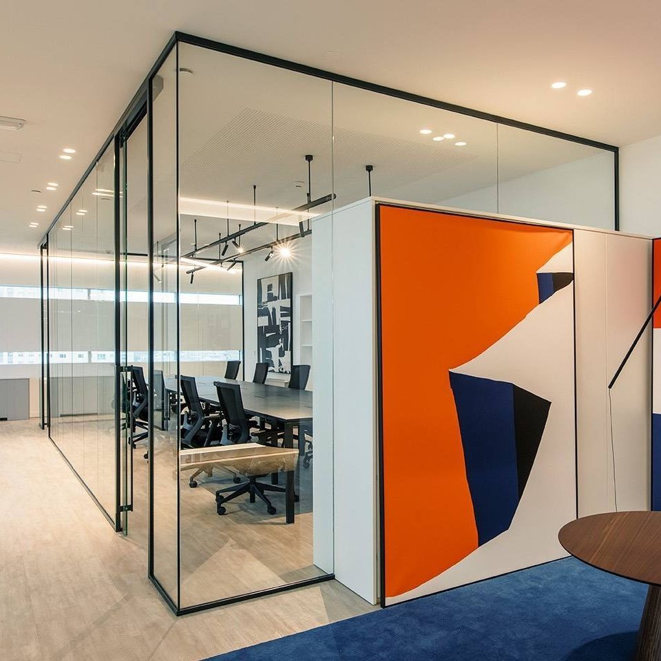 Removable partition UNICA SC DIVILUX glass / commercial / for offices