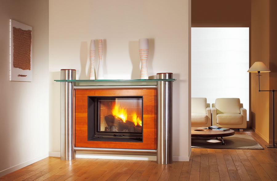 Contemporary Fireplace Surround Stainless Steel Paris