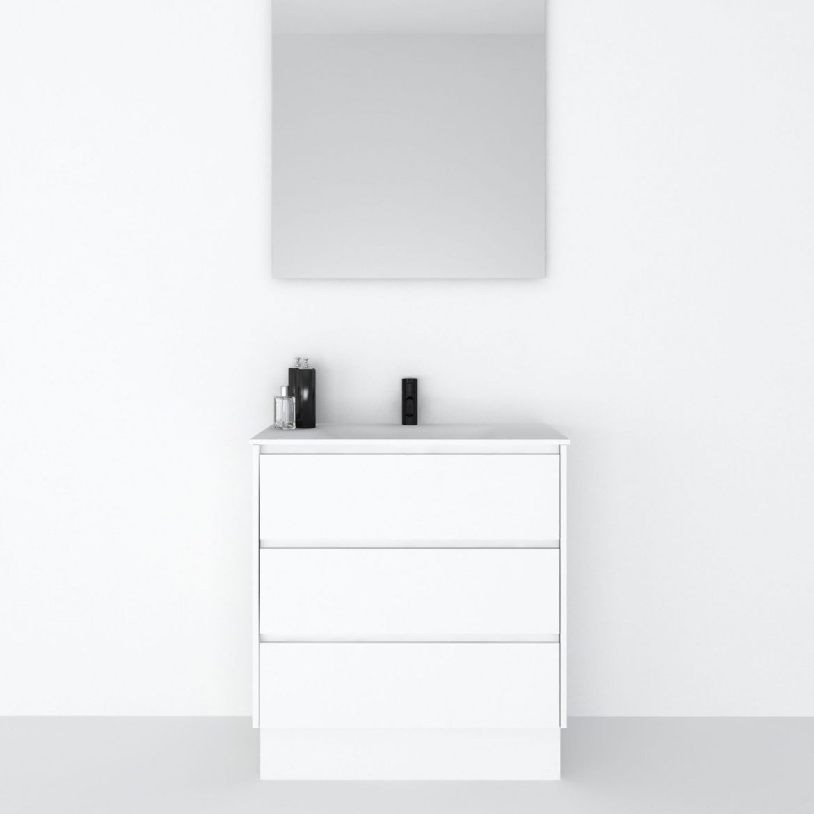 Free Standing Washbasin Cabinet Wooden Contemporary With