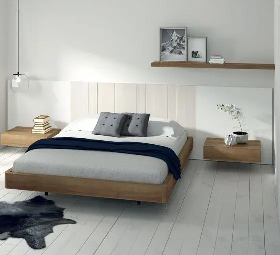 Double bed with integrated bedside tables discount