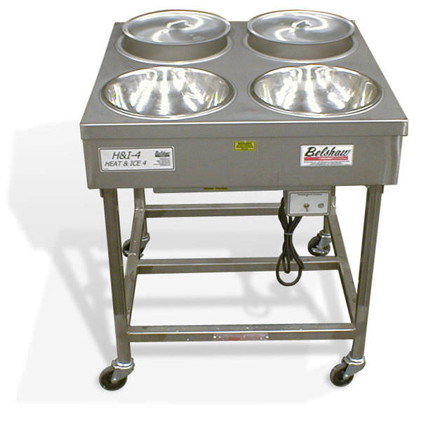 Doughnut glazing prep table H&I4 Belshaw stainless steel / on