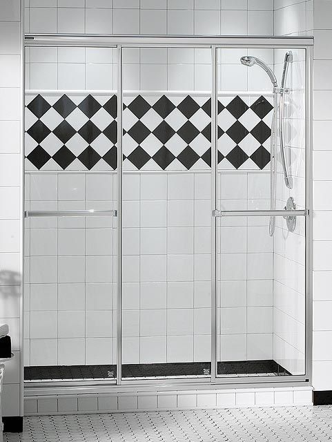 Sliding Shower Screen Triple Plus Maax Bathroom For Alcoves Framed Sliding Shower Screen Triple Plus, Tri Panel Sliding Shower Door
