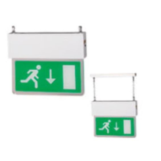 Hanging emergency light EDGE ILLUMINATED Chubb rectangular / LED