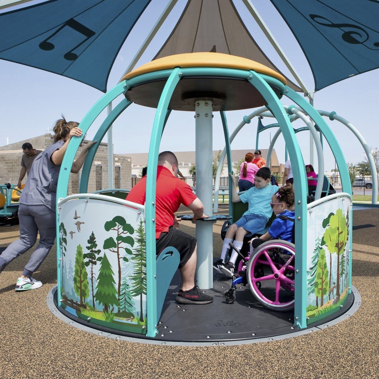 Child's playground spinner WeGoRound Design 6221 LANDSCAPE STRUCTURES adult / for