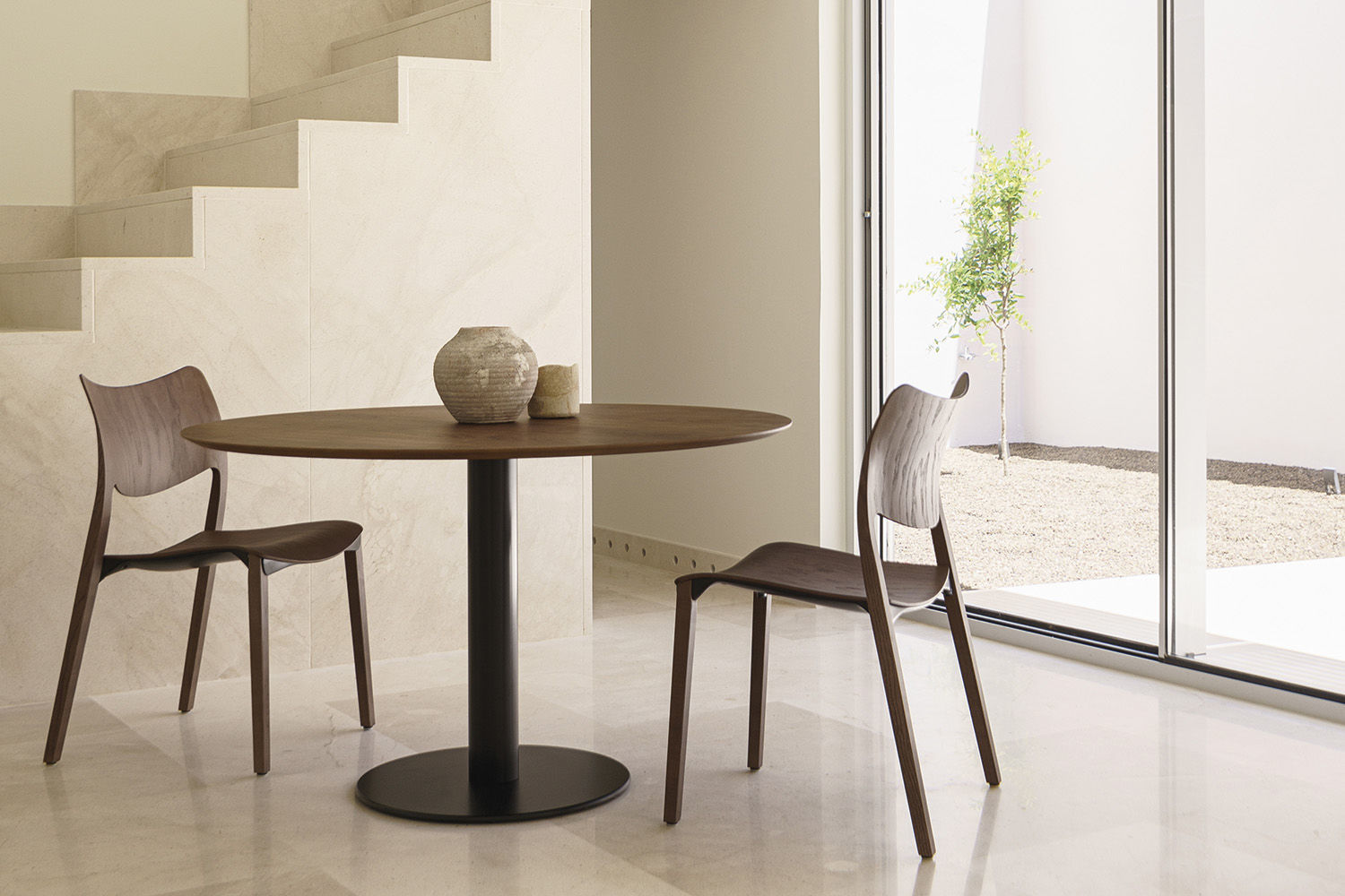 Contemporary table - ZERO - STUA - wooden / plywood / glass