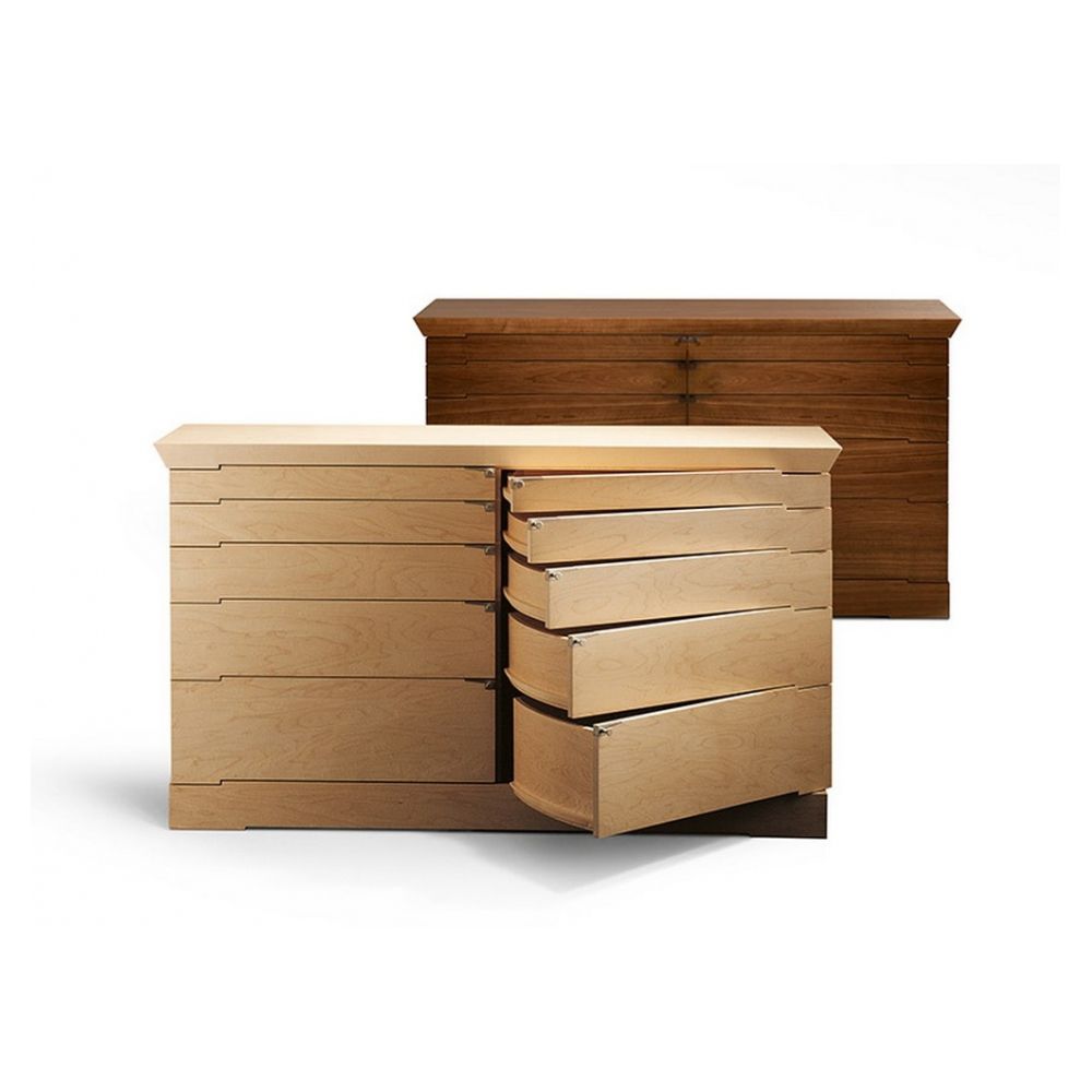 Contemporary Chest Of Drawers Walnut Solid Wood Maple Eon