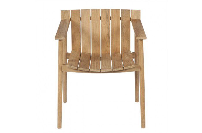 Contemporary Garden Chair With Armrests Teak Batten Teak Garden