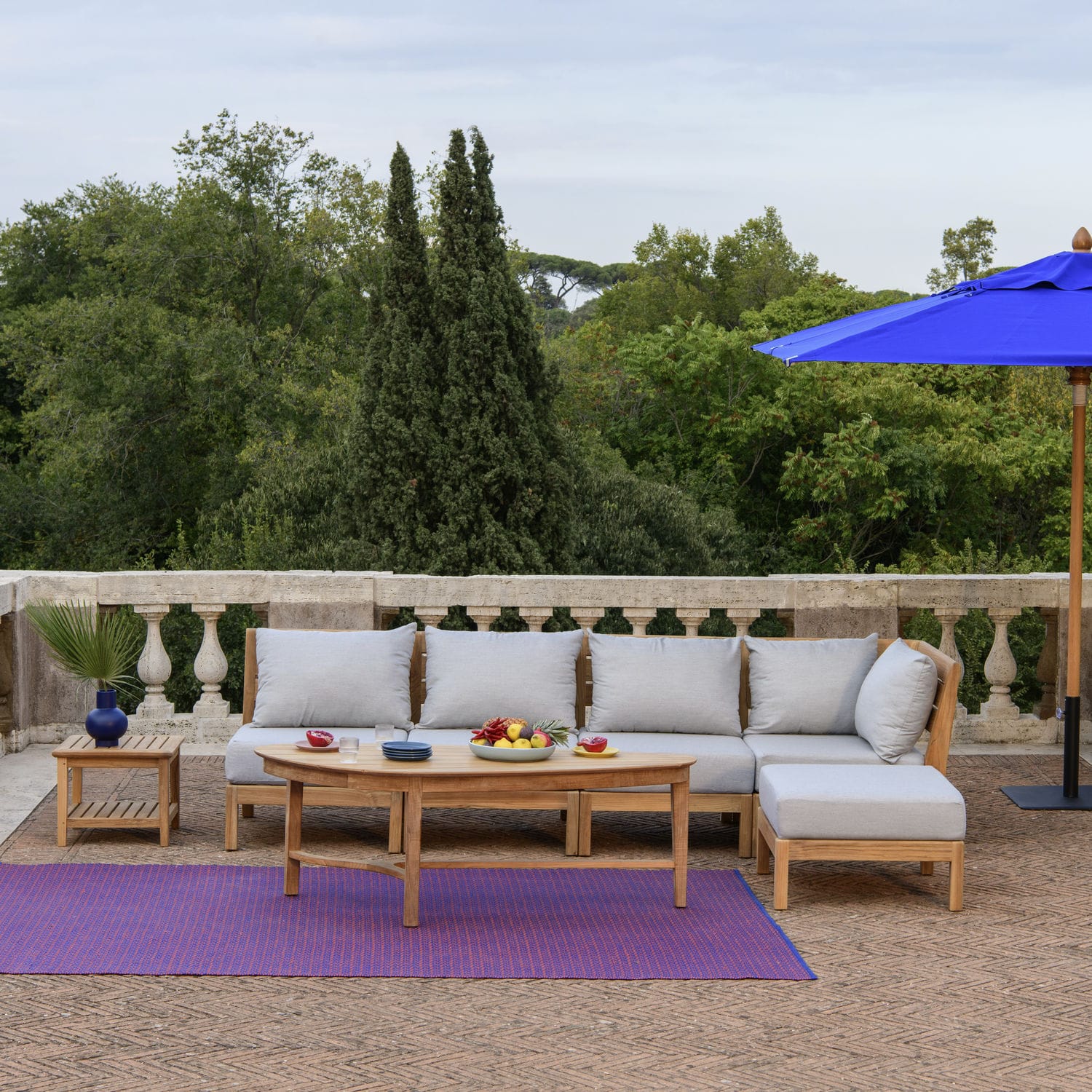 Modular sofa EXETER Tectona contemporary / garden / gray