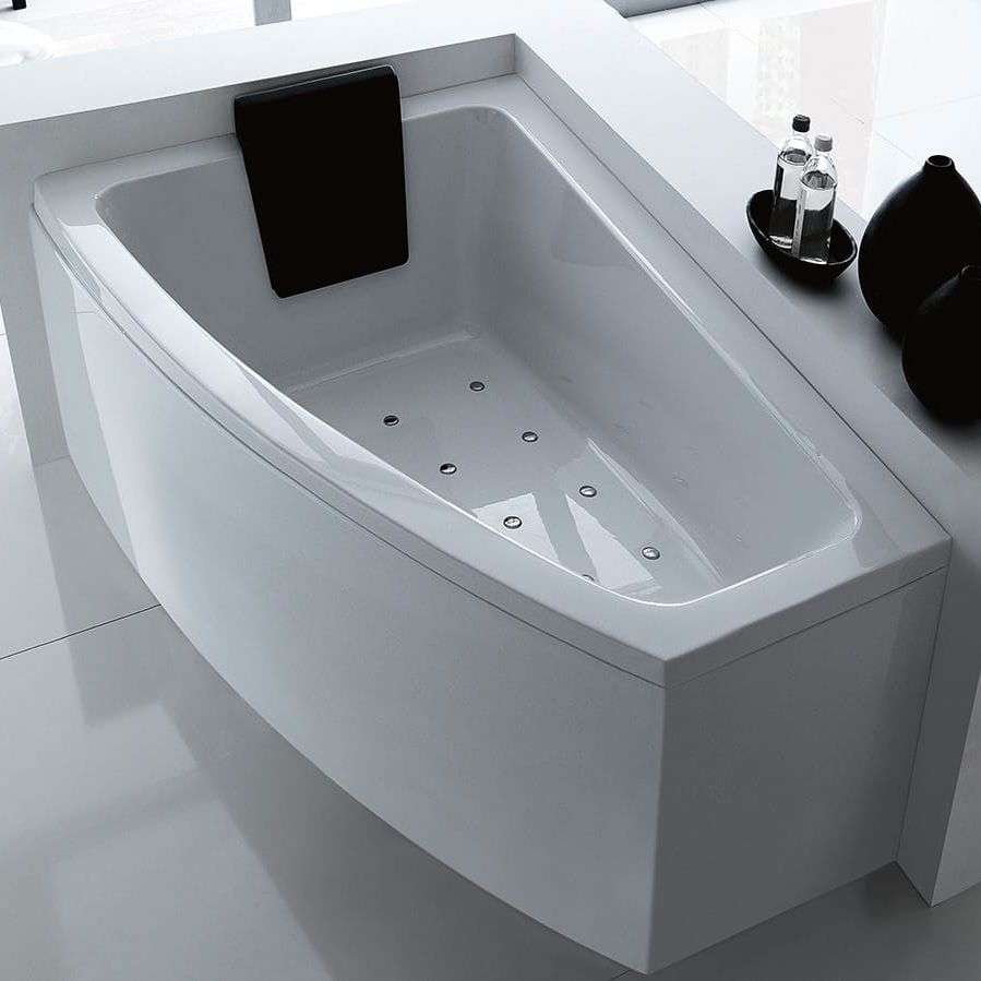 Corner bathtub ASYX GRUPPO TREESSE hydromassage / acrylic / white
