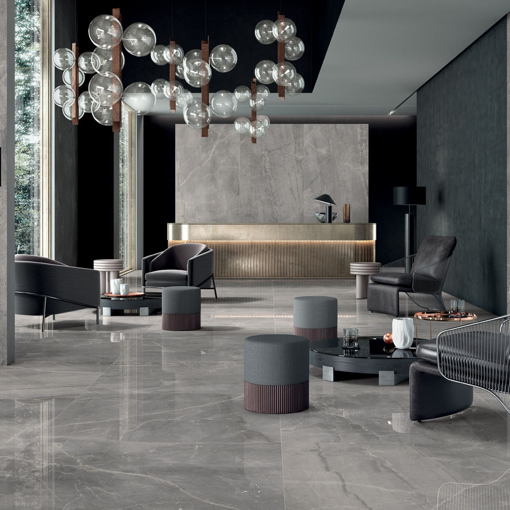 Indoor tile - SLIMTECH SYNESTESIA : GREY MARBLE - LEA CERAMICHE - wall ...