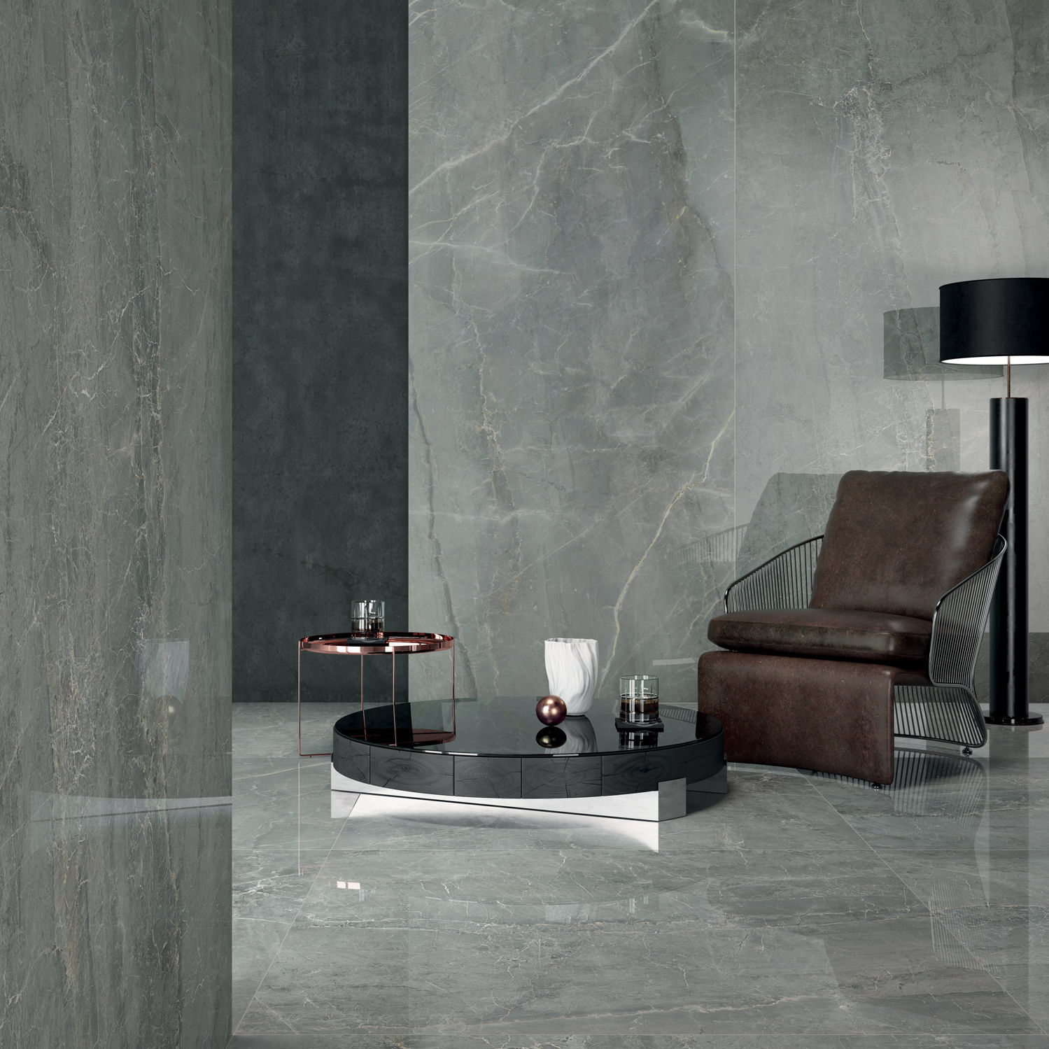 Indoor tile - SLIMTECH SYNESTESIA : GREY MARBLE - LEA CERAMICHE ...