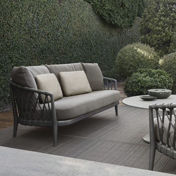 Garden Sofa - Erica - B&B Italia - Red / Gray / Brown