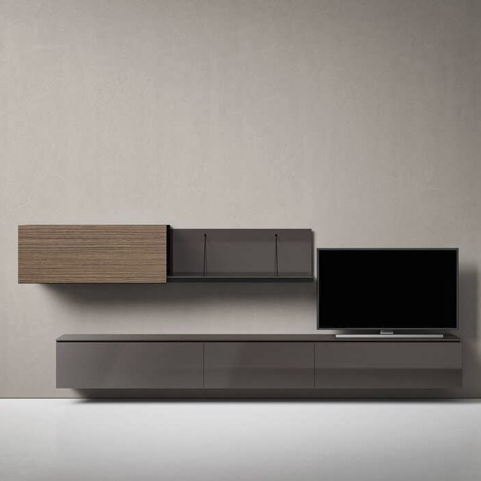 Contemporary TV wall unit - Pab - B&B Italia - lacquered wood ...