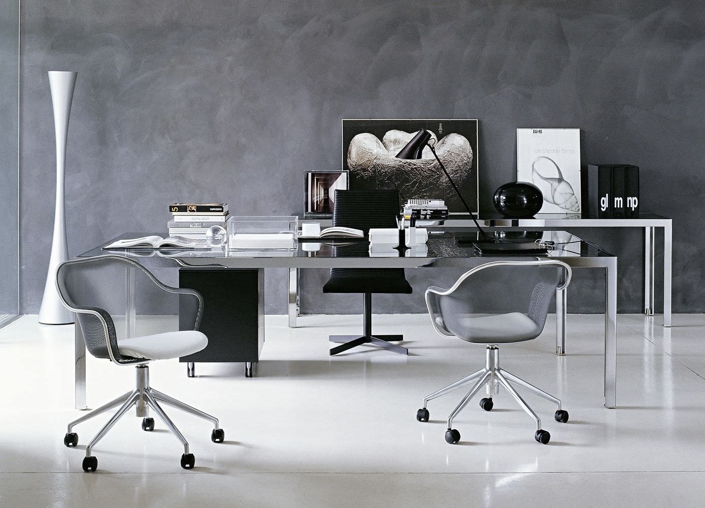 Executive Desk Progetto1 B Italia Wooden Steel Gl B Italia Wooden Steel Gl
