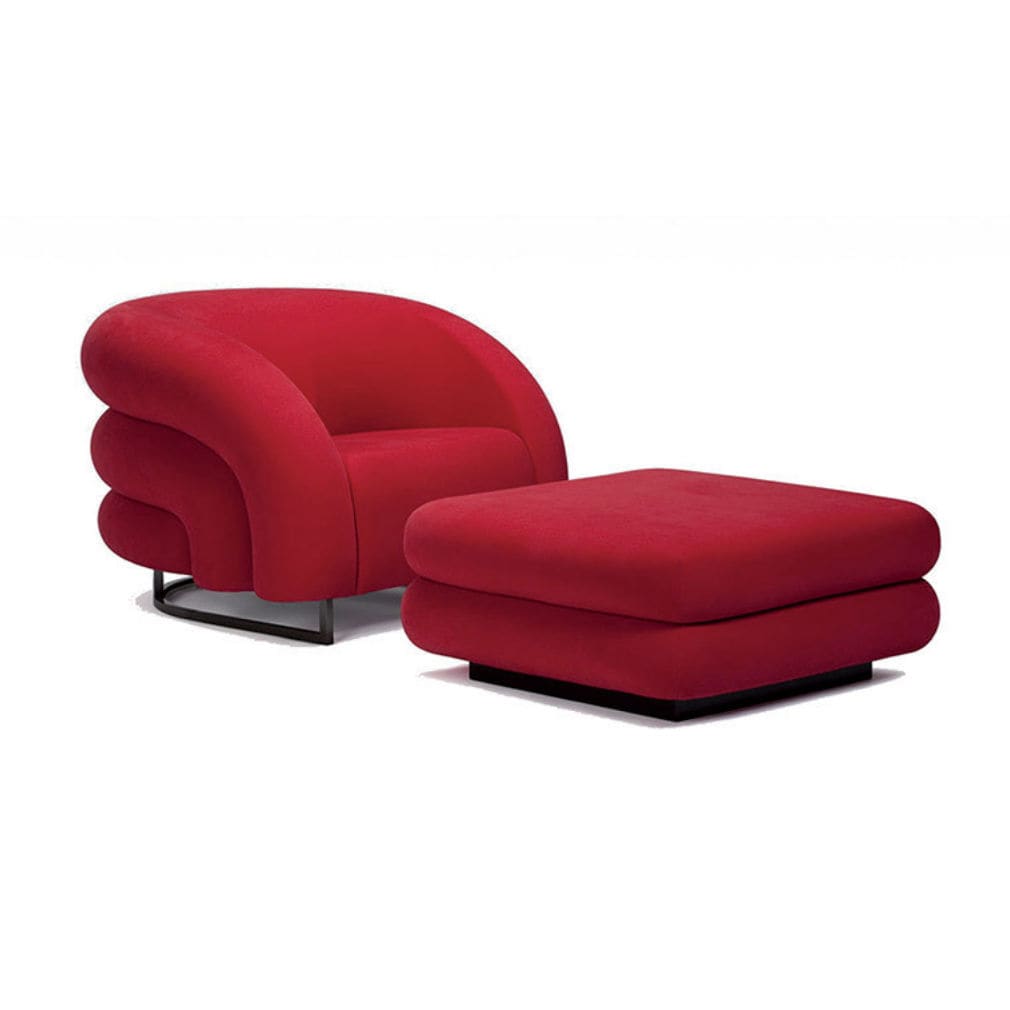 Contemporary armchair BALOON Giorgio Armani Casa leather