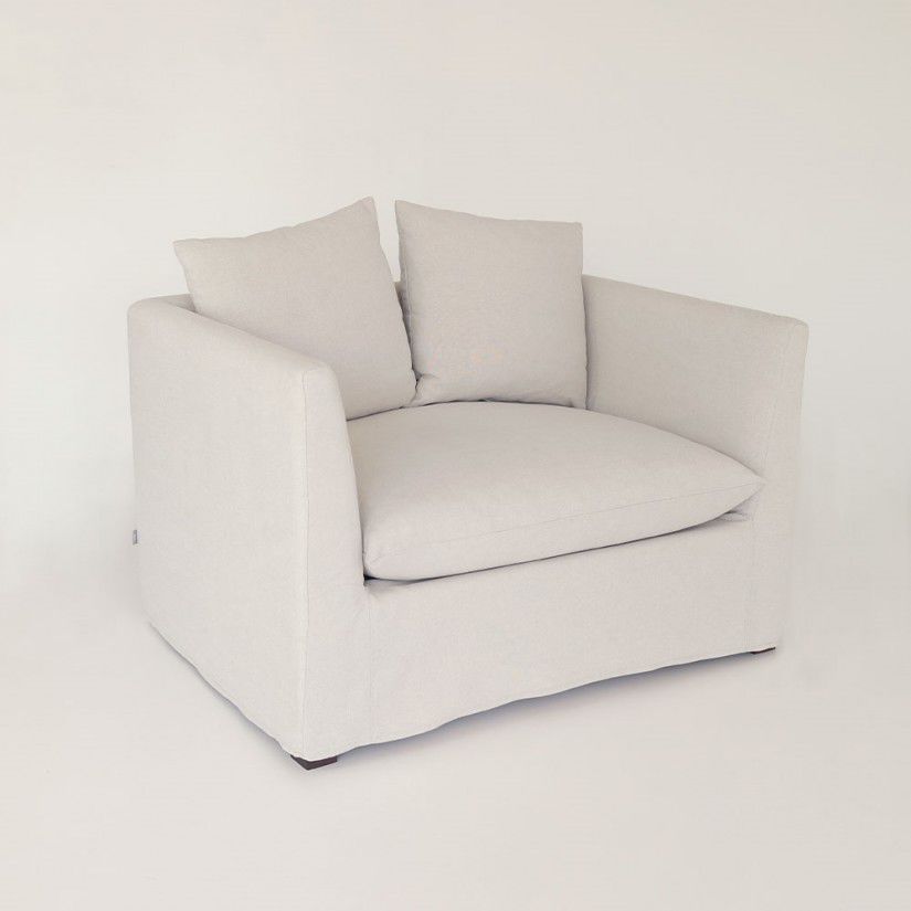 Contemporary armchair BILBAO KaInternational fabric / wooden / with removable cover