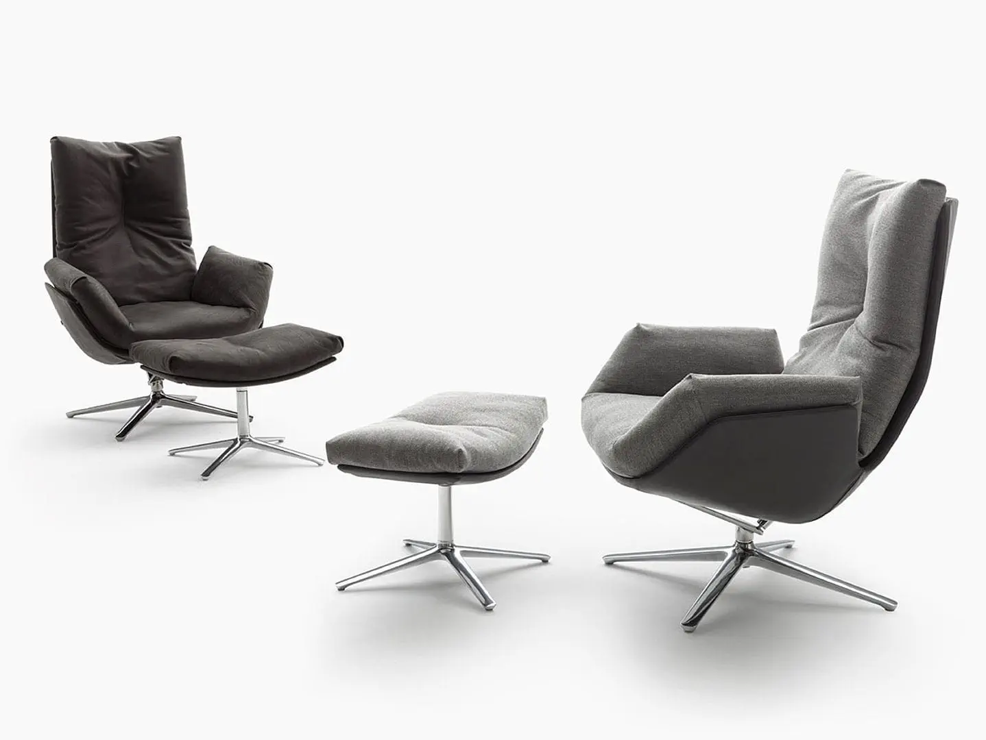 Contemporary armchair - CORDIA LOUNGE - COR - leather / fabric