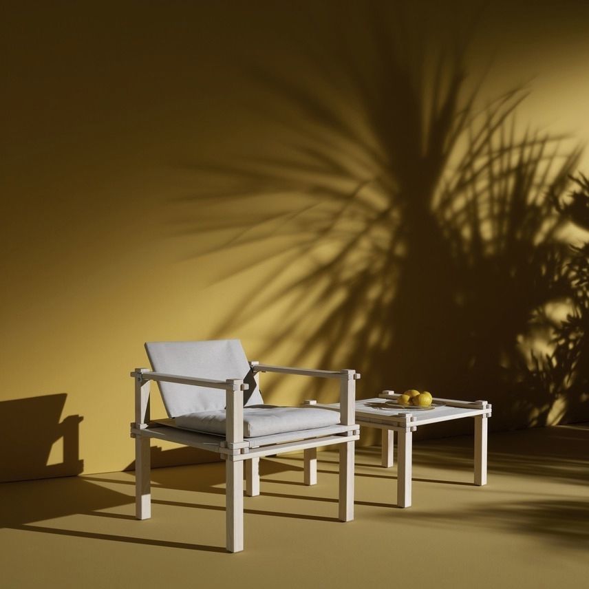 Contemporary armchair FARMER COR fabric / solid wood / ash