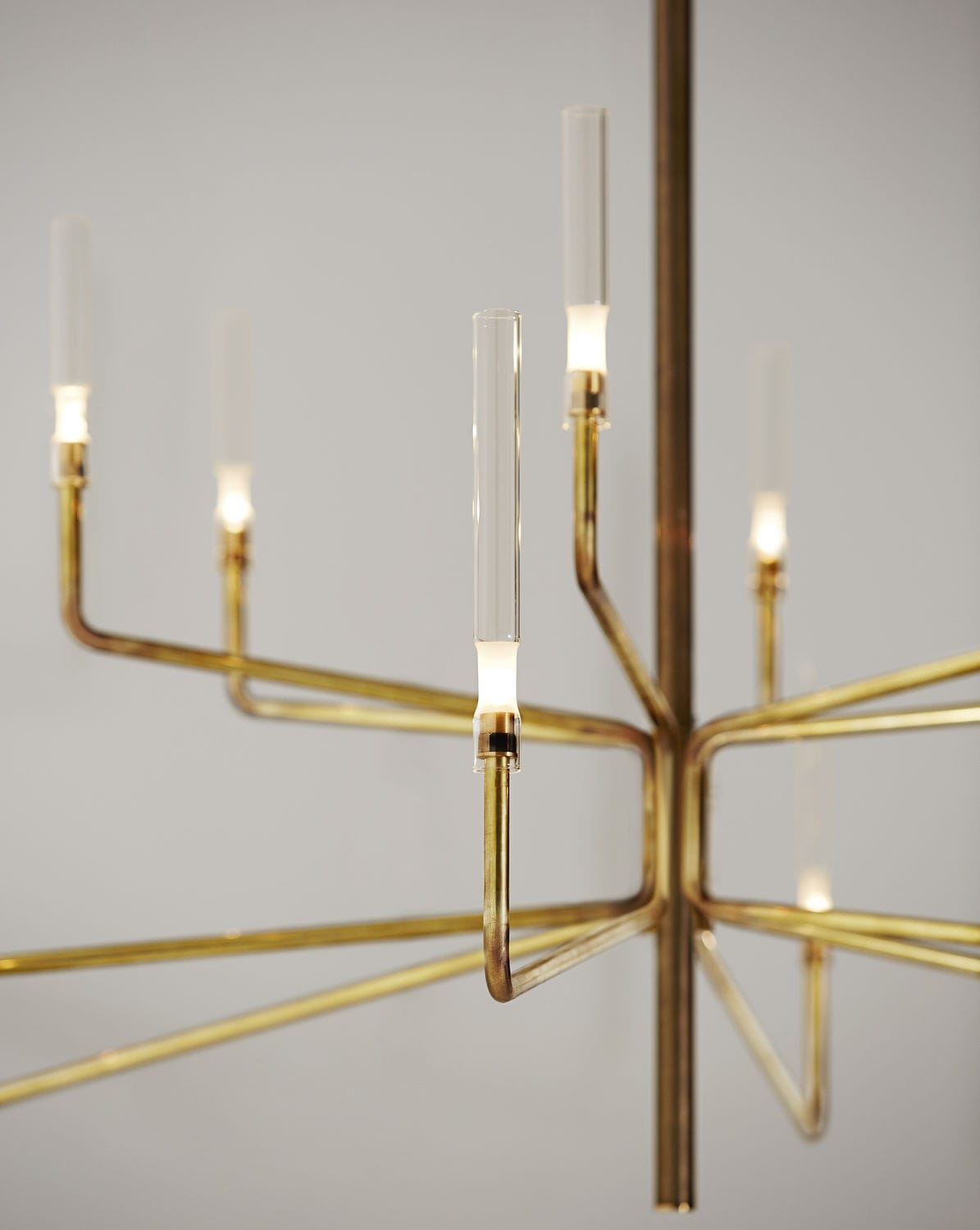 contemporary brass chandelier