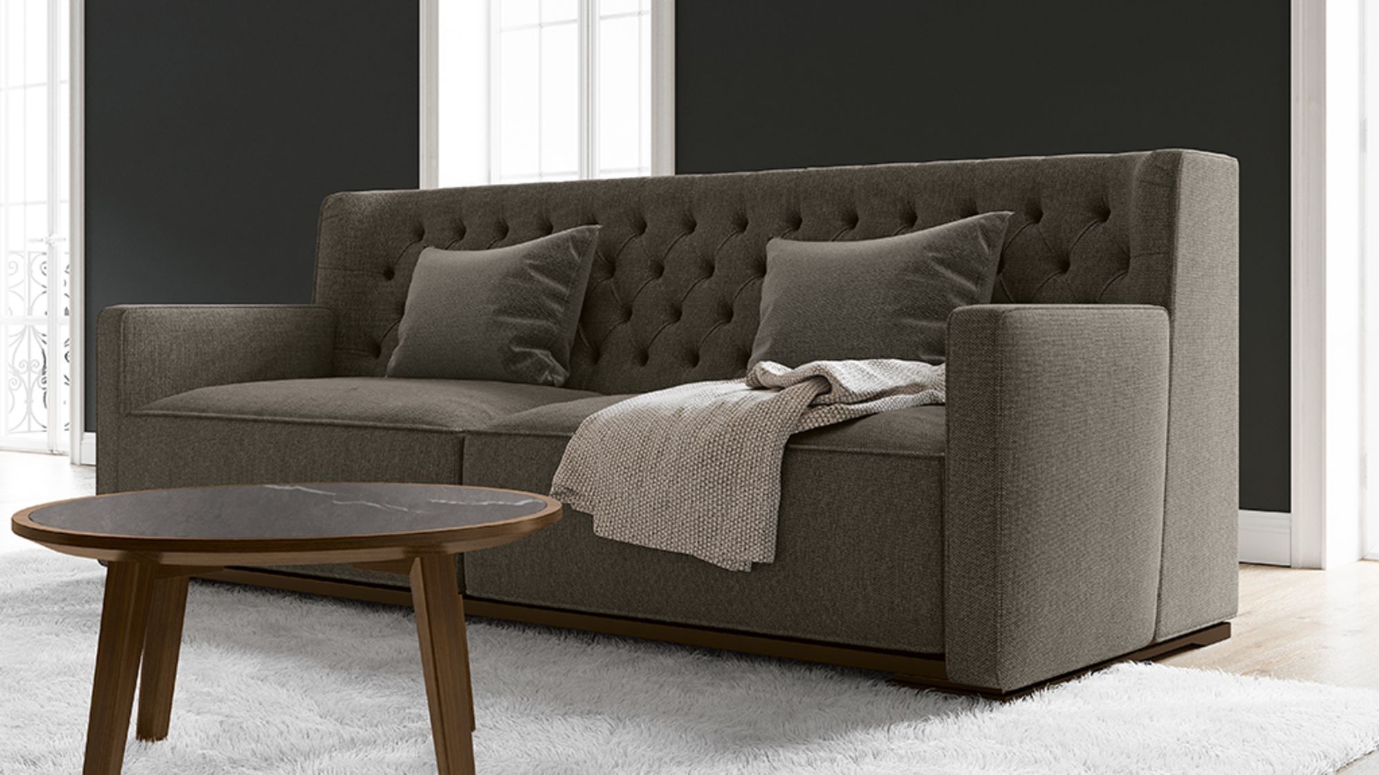 Contemporary Sofa Fabric 2 Person Gray Glamour Febal Cucine Contemporary Sofa Fabric 2 Person