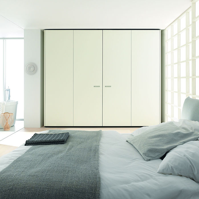 Contemporary Wardrobe Collect Interlübke Lacquered Wood With Swing Doors With Tv Niche 2247