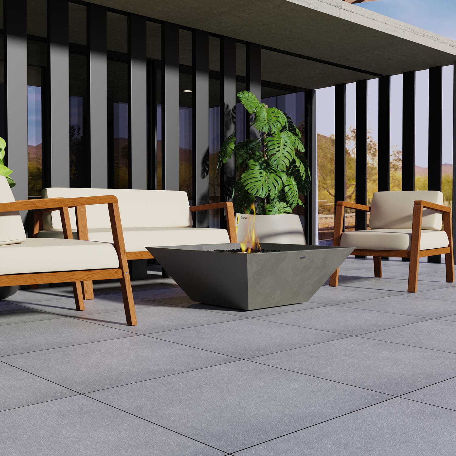 Bioethanol fire pit Nova 850 EcoSmart Fire concrete / stainless