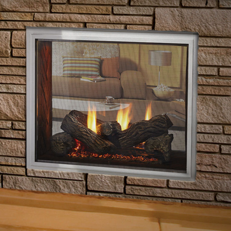 Gas Fireplace Traditional Closed Hearth Double Sided