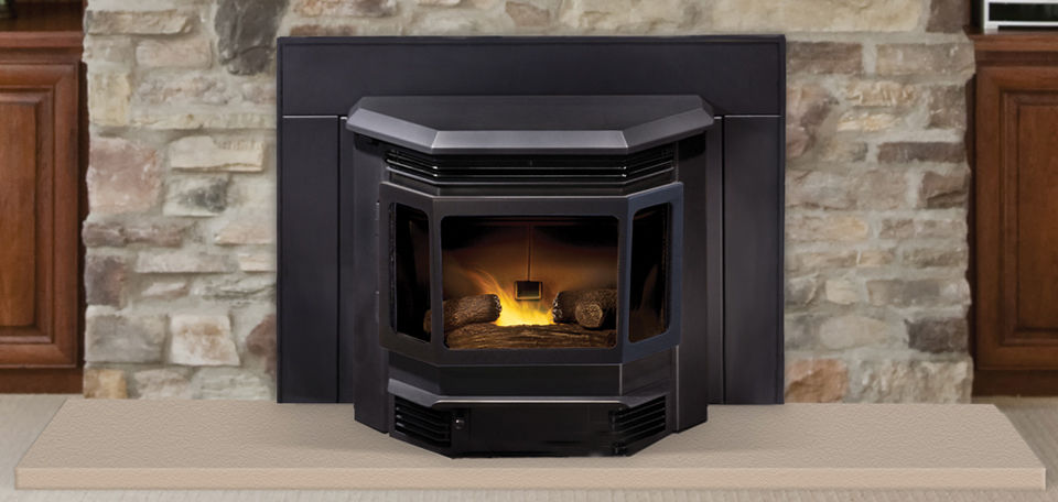 Pellet Fireplace Insert 3 Sided Classic Bay 1200 Quadra Fire