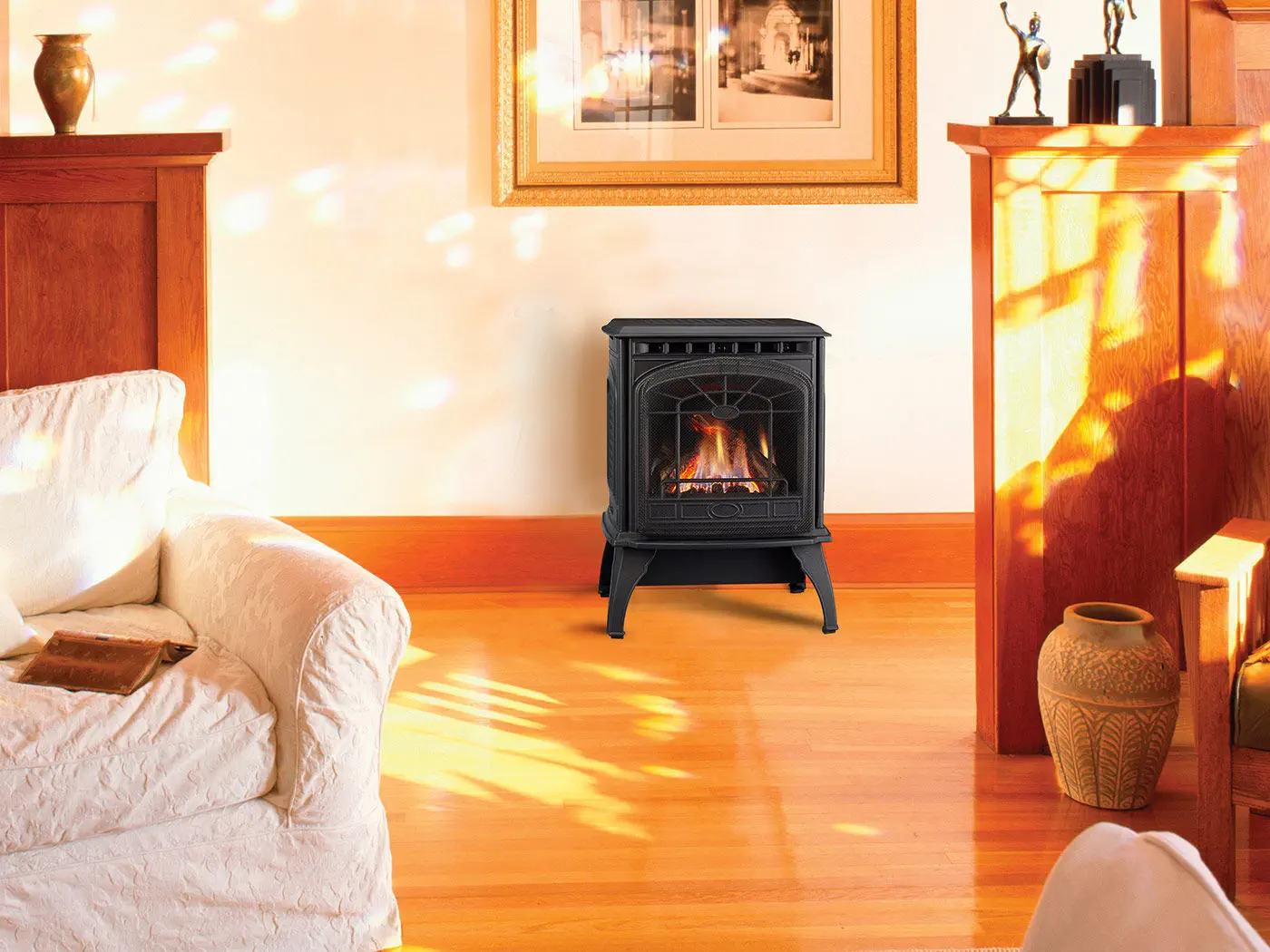 Gas heating stove - GARNET - QUADRA-FIRE - 0 - 5 kW / traditional / metal